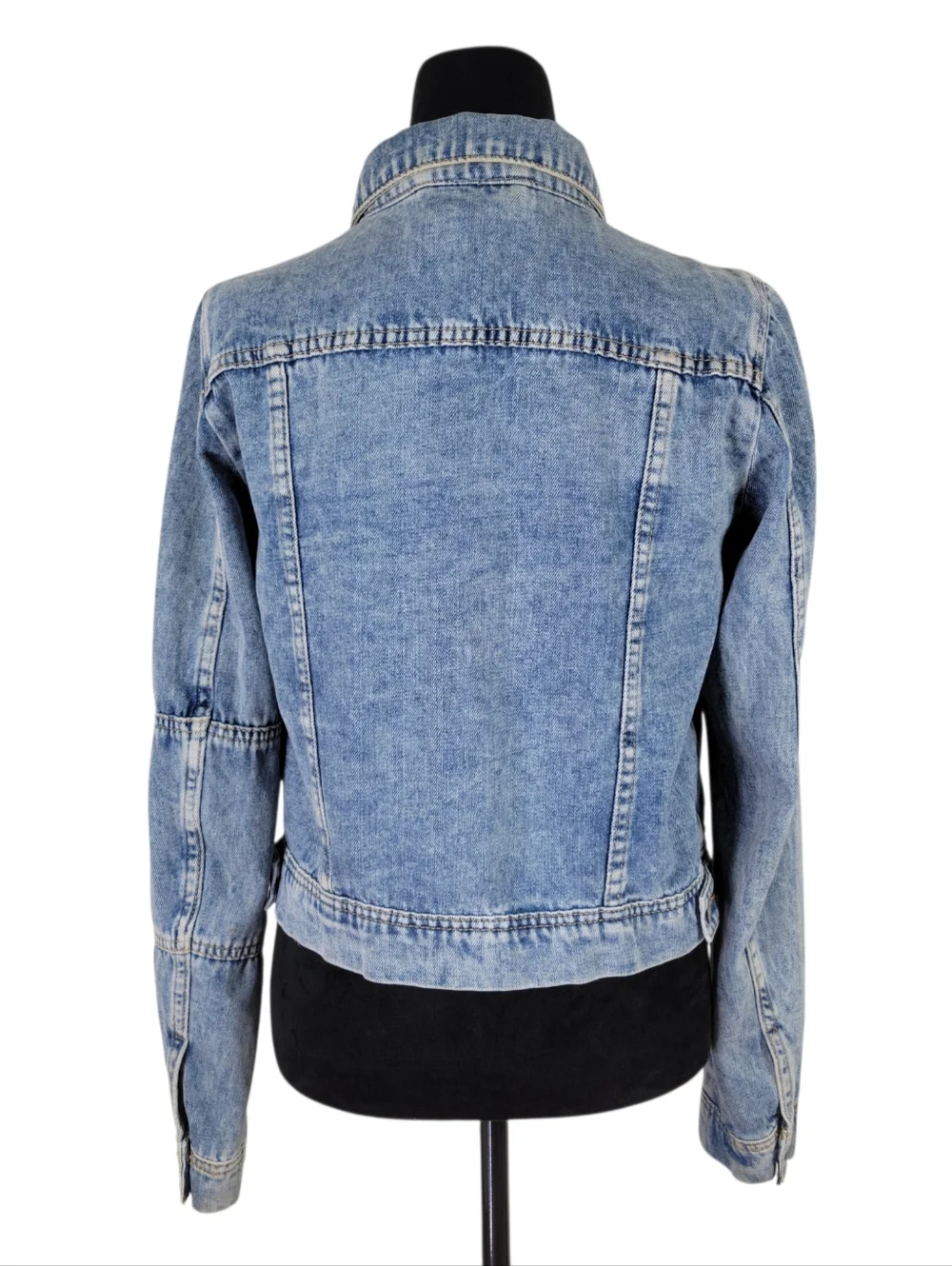 Free People Trucker Jacket Women Size S Acid Wash Light Denim Cotton Blend - Picture 4 of 11